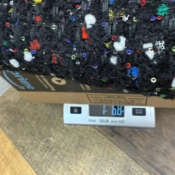 Louis Vuitton Tweed Skirt Rhinestone Size XS Retro 90s Luxury Statement Sparkle